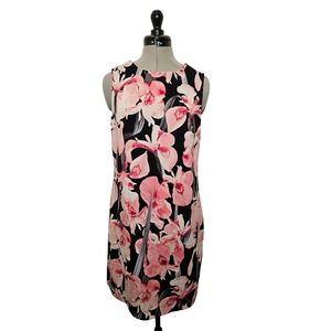 Pink and Black Women's Floral Worthington Sheath Dress (Size: S)